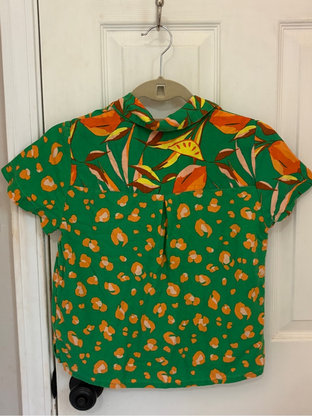 Tabitha Brown for Target Linen Blend Tropical Print Button Down Top - Picture 5 of 7